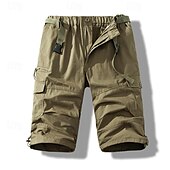 economico Classico-Per uomo Pantaloncini tattici Pantaloncini modello cargo Pantaloncini Bottoni A cordoncino Multi tasca Liscio Indossabile Lunghezza del ginocchio Esterno Giornaliero Campeggio e hiking Di tendenza