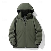 abordables Softshell, polares y chaquetas de montaña-Hombre Chaqueta Softshell Chaqueta para senderismo Al aire libre Resistente al Viento Resistente al Agua Sudadera Chaqueta cortavientos Camping / Senderismo / Espeleología Viaje Negro Verde Ejército