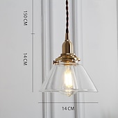 cheap Pendant Lights-LED Pendant Light Warm White 14cm 1-Light Natural Decorative Lamp Base Hanging Lamp Adjustable Rope Indoor Light Translucent Patterned Glass Lampshade Ceiling Hanging Light Dining Room Living Room 110-240V