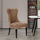 economico Fodera per sedia da pranzo-set di sedie in velluto elasticizzato set di sedie semplici in un unico pezzo per la casa set di sedie per hotel set di sgabelli set di sedie curve con schienale alto