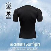 Недорогие Футболки и майки для бега-Муж. Компрессионная футболка Спортивная рубашка Фитнес-рубашка С короткими рукавами Футболка Футболка Повседневные Одежда для спорта и отдыха Лето Пауки