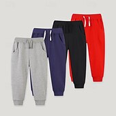 cheap Bottoms-Boys 3D Solid Color Pants Sweatpants Spring Fall Active Basic Kids 4 years+ Outdoor Sport Casual Regular Fit