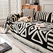 economico Coperte per divano-copridivano boho resistente all&#039;acqua, copridivano in morbida ciniglia per cani lavabile, copridivano per divano con 3 cuscini adatto agli animali domestici, spesso, resistente allo sporco