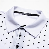 abordables Polo classique pour homme-Homme POLO Tee Shirt Golf Casual du quotidien Col polo Classique Manche Courte Décontractées Flexible Pois Bouton devant Eté Printemps Standard Noir Blanche Rouge bleu marine Orange Gris Clair POLO