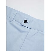 baratos Ternos casuais-Trajes de Linho de Verão Masculinos Azul Claro Verde Ervilha Cor Sólida Ajuste Sob Medida 2 Peças com Um Botão