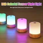 billiga Smarta lampor-RGB LED Smart Light Touch Table Lamp Desktop Colorful Motion Sensor Night Light Portable Rechargeable Bedside Table Lamp Nightstand Kids Night Light Bedroom Living Room