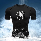Недорогие Футболки и майки для бега-Муж. Компрессионная футболка Спортивная рубашка Фитнес-рубашка С короткими рукавами Футболка Футболка Повседневные Одежда для спорта и отдыха Лето Пауки