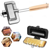 cheap Kitchen Utensils &amp; Gadgets-Double-sided Sandwich Baking Pan Baking Pan Outdoor Double Sided Frying Pan Sandwich Double Sided Nonstick Frying Pan With Removable Handle Aluminum Flip Top Pan
