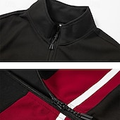 رخيصةأون بذلات رياضية أساسية-رجالي بدلة رياضية بذلة رياضة سويت شيرت بسحاب كامل أسود أخضر كاكي رقبة طوقية مرتفعة ألوان متناوبة بقع قطعتين الرياضة &amp; في الخارج مناسب للبس اليومي مناسب للعطلات أناقة الشارع أساسي كاجوال ربيع &amp; الصيف