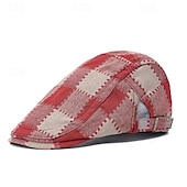 levne Pánské klobouky-Pánské PLacatá čepice Klobouk Ascot Novinářský klobouk Fialová Rubínově červená Polyester Módní Na běžné nošení ulice Denní Pléd Nastavitelná Proti sluci Prodyšné