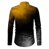 cheap Halloween Shirts-Men&#039;s Shirt Button Up Shirt Long Sleeve Casual Dark Business Daily Fall Winter Spring &amp; Summer Turndown Shirt Collar Button Up 3D Print Yellow Red Blue Purple Green