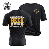 economico Magliette grafiche da uomo-Per uomo Birra dell&#039;Oktoberfest Stampa lettera Maglietta 100% Cotone Manica Corta Grafico Camicia Nero Maglietta comoda Streetwear Sport all&#039;Aperto Abbigliamento di stilista