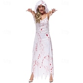 levne Zombie-Zombie Duch nevěsta předvečer Všech svatých Cosplay kostým Kostým na Večírek Maškarní Úbory cosplay Dospělé Dámské Karneval Plesová maškaráda Mardi Gras Výkon Párty předvečer Všech svatých Jednoduch