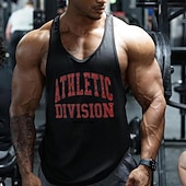 economico T-shirt e Canottiere da Corsa-Per uomo Lettera Canotta da allenamento Canotta da corsa Canotta da palestra Estate Senza Maniche Casuale Athleisure Asciugatura Rapida Morbido Traspirante Allenamento in Palestra Corsa Camminata