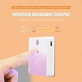 abordables sensor de luces nocturnas-1 luz nocturna LED con sensor de movimiento infrarrojo, atenuación continua, luz nocturna recargable, encendido/apagado automático, colores ajustables para cocina, dormitorio, sala de estar, pasillo,