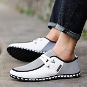 preiswerte Herrenpantoletten &amp; -slipper-schwarz-weiße gewebte Slip-On-Freizeitschuhe für Herren für Komfort und Stil