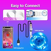 tanie wodoodporne paski świetlne-pasek świetlny led tv aplikacja inteligentna kontrola bluetooth siatka inteligentny wodoodporny 5050 rgb smd z ir 24 kluczowy kontroler port usb dc5v