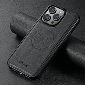お買い得  iPhone用ケース-電話 ケース 用途 iPhone 16 iPhone 15 プロマックスプラス iPhone 14 13 12 Pro Max Plus バックカバー スタンド付き 磁石バックル ワイヤレス充電をサポート レトロ風 TPU PUレザー