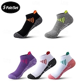 お買い得  メンズソックス-男性用 5ペア マルチパック ソックス ランニングソックス カジュアルソックス ブラック ホワイト カラー カラーブロック スポーツ 日常 バケーション ベーシック 薄手生地 夏 春 ファッション カジュアル