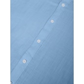 economico Vacanza-Per uomo Camicia Camicia di lino Camicia Estiva Abbigliamento da spiaggia Camicia con colletto alla coreana Camicia con Bottoni Semplice Vacanza Crociera Nero Bianco Blu Arancione Manica Corta