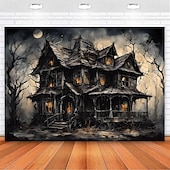 cheap Halloween Wall Tapestries-Halloween Creepy Forest Hanging Tapestry Wall Art Large Tapestry Mural Decor Photograph Backdrop Blanket Curtain Home Bedroom Living Room Decoration Glommy Ghost Graveyard