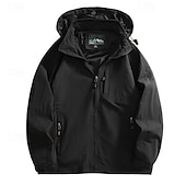 abordables Softshell, polares y chaquetas de montaña-Hombre Chaqueta Softshell Chaqueta para senderismo Al aire libre Bloque de color Resistente al Viento Resistente al Agua Sudadera Chaqueta cortavientos Camping / Senderismo / Espeleología Viaje Negro