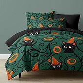 economico Set copripiumino-set copripiumino collezione halloween set 3 pezzi jack o lantern zucca super morbido delicato sulla pelle di lunga durata