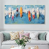 preiswerte Landschaftsgemälde-handgemaltes, individuell gefärbtes Surfbrett-Ölgemälde, handgemachtes Sommer-Surf-Schwimmparty-Gemälde, abstraktes blaues Ozean-Seestück, Leinwand-Ölgemälde, Wandbild, Gemälde für Wohndekor, Geschenk