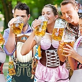 levne zástěry-páry 2ks oktoberfest pivní zástěra dirndl trachtenkleider potisky legrační kostým oktoberfest pár bavorský kostým tradiční styl wiesn karneval látková zástěra halloween karneval