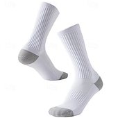 billiga herrstrumpor-Herr 3 Par Multipack Socka Löparstrumpor Långstrumpor Vit + Vit + Svart Svart Färg Färgblock Sport &amp; Utomhus Dagligen Semester Grundläggande Medium Vår Höst Mode Ledigt