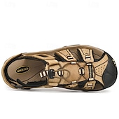 voordelige Buitensandalen-Bruin leren outdoorsandalen voor heren met verstelbare bandjes – duurzame en comfortabele wandelsandalen