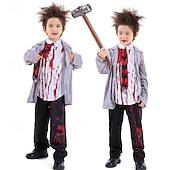 levne Zombie-Zombie Student předvečer Všech svatých Cosplay kostým Kostým na Večírek Maškarní Úbory cosplay Dětské Chlapecké Karneval Plesová maškaráda Mardi Gras Výkon Párty předvečer Všech svatých Jednoduch