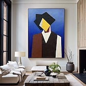 preiswerte Gemälde mit Menschen-Ölgemälde handgemachte nordische abstrakte Mädchen Ölgemälde handgemalte Frau Retro-Kunst Retro inspirierte Gemälde handgemachte expressionistische Figur Malerei