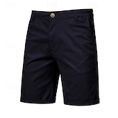 cheap Men&#039;s Elite Shorts-Men&#039;s Cargo Pants Buttons Pocket Solid Color Breathable Outdoor Short Outdoor Party Business Simple Classic Style Black White Micro-elastic