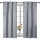 baratos Cortinas de Janela-Cor sólida cortina blackout completa cortina de linho de algodão blackout varanda quarto pára-sol simples sala estar quarto cortina