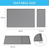 cheap Kitchen Storage-Silicone Coffee Mats Set with Raised Edges - Coffee Bar Mat for Countertop, Coffee Accessories Fit Under Coffee Maker Espresso Machine, Dish Drying Mat, Heat Resistant Kitchen Gadget