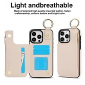 cheap iPhone Cases-Phone Case For iPhone 16 iPhone 15 Pro Max Plus iPhone 14 13 12 11 Pro Max Plus Mini SE Back Cover with Stand Holder Card Slot Ring Buckle Retro PC PU Leather