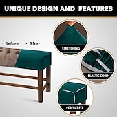 economico Copridivano-Fodera per panca ultra morbida all-inclusive in velluto elastico - fodera per panca in tessuto per la casa - elastica e resistente - perfetta per aggiungere comfort e stile alla tua panca - facile da installare e pulire