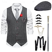 abordables Conjuntos-Retro Antiguo Rugido 20s 1920s Sombreros Accesorios Chaleco El gran Gatsby Caballero Moda Hombre Navidad Víspera de Todos los Santos Carnaval Fiesta de baile Despedida de Soltera Festival Adulto