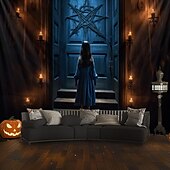 tanie Dekoracja Halloween-dekoracje halloween dziewczyna duch wiszący gobelin sztuka ścienna duży gobelin dekoracja ścienna tło zdjęcia koc zasłona dom sypialnia salon