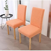abordables Funda para silla de comedor-Funda para silla de comedor para cocina, funda para silla de tela polar, fundas elásticas para asiento