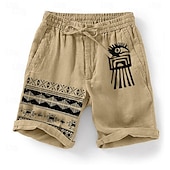baratos Clássico-Homens Pássaro Grade / xadrez Estampa Geométrica Calção Shorts de verão Shorts casuais Cintura Média Moda Roupa de rua Designer Casual Diário Feriado Bolsos Com Cordão Cintura elástica Designer Roupa