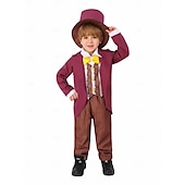 cheap Boys&#039; Costumes-Charlie and the Chocolate Factory Wonka Willy Wonka Cosplay Costume Outfits Cosplay Movie Cosplay for Boys Kid&#039;s Carnival Masquerade Event / Party Masquerade
