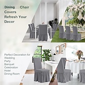 economico Fodera per sedia da pranzo-Coprisedie da pranzo Coprisedie elasticizzate universali per sala da pranzo con gonna, fodera rimovibile per sedia Parsons per banchetti per feste di matrimonio in cucina