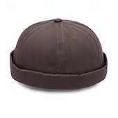 preiswerte Herrenhüte-Herren Melonenkappe Hut Schwarz Gelb Baumwolle Modisch Brautkleider schlicht Strasse Täglich Glatt Einstellbar Atmungsaktiv