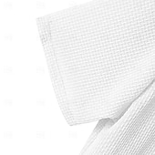 abordables Camiseta de punto gofre-Hombre Camisa de gofres Camiseta Camiseta superior Mangas cortas Cuello Barco Verano Color sólido Plano Moda Design Básico Vacaciones Calle Noche Ejército verde Negro Blanco Camiseta superior para