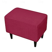 abordables Housse de pouf-Housse de pédale de tabouret housses de pouf extensibles en jacquard housses de rangement pliantes épaisses protecteur de repose-pieds carré avec fond élastique pour le salon