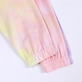 tanie Zestawy-Dla obu płci Dla chłopców Dla dziewczynek 3D Wzór tie-dye Dres sportowy Zestaw z kapturem Odzież treningowa Długi rękaw Wiosna Jesień Codzienny Wygoda Dzieci 4-12 lat Kaptur Na zewnątrz Urlop Sport