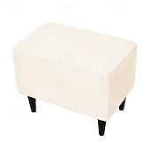 abordables Housse de pouf-Housse de pédale de tabouret housses de pouf extensibles en jacquard housses de rangement pliantes épaisses protecteur de repose-pieds carré avec fond élastique pour le salon