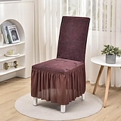 billiga Fåtöljskydd och armlöst stoltäckning-stolsöverdrag med kjolfåll elegant och snygg design mjukt och slitstarkt tyg perfekt för matsal eller speciella tillfällen ger fullt stolskydd lätt att installera och maskintvättbar